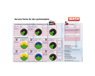 SATA Service Tacho voor de verf spuitcabine, Duits / Engels, DIN A3